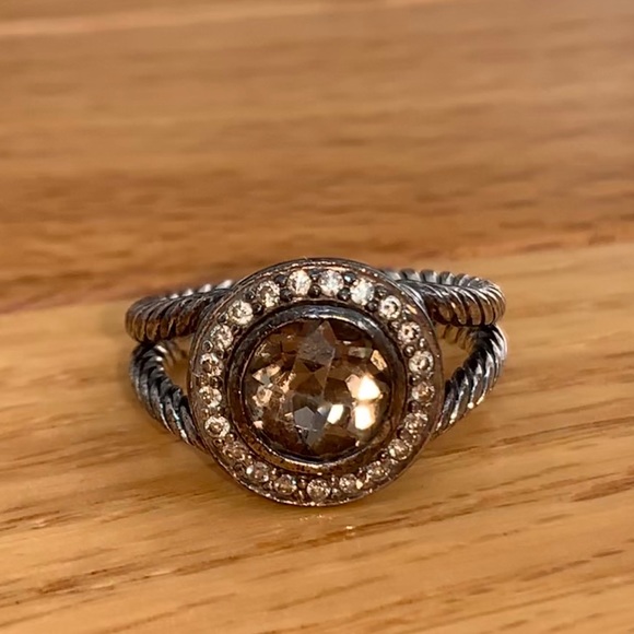David Yurman ring with diamonds/smoky quartz - Picture 3 of 8